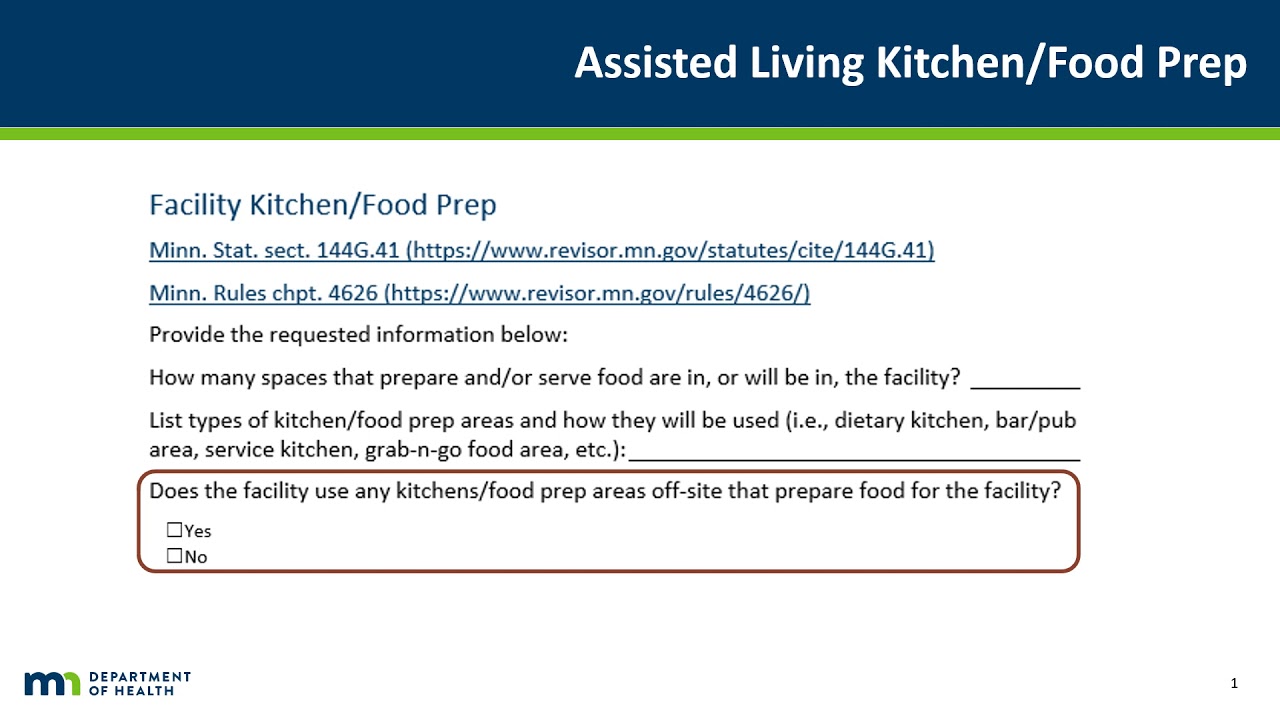 Assisted Living License Kitchen Food Prep Areas YouTube