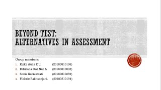 Beyond Test: Alternatives in Assessment (LAE A)