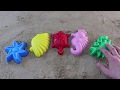 Learn Colors for Children colored sand molds marine inhabitants/учим цвета