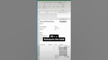 Excel tip to make an invoice