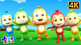 five little monkeys jumping bed nursery rhyme kids