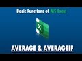 Average and average if Formula Basic learning tutorial.