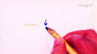 Writing the 'Semi-Colon' punctuation mark (Calligraphic Pen version)