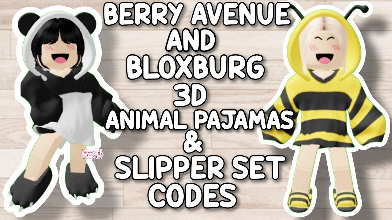 LAYERED CLOTHING ANIMAL PAJAMAS & SLIPPER SET CODES FOR BERRY AVENUE ...