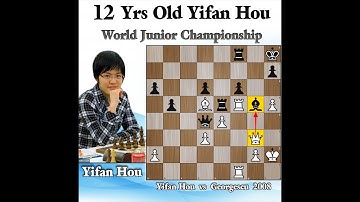 12 Yrs Old Yifan Hou sacrificed queen | Yifan Hou vs Georgescu 2008