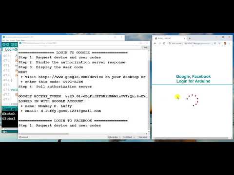 Arduino - Login into Google and Facebook