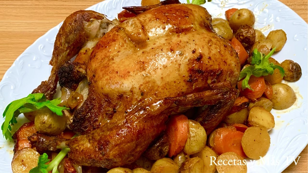 Como hacer Pollo al Horno ( Truco para que te quede Dorado y Rico) -Roasted Chicken Recipe