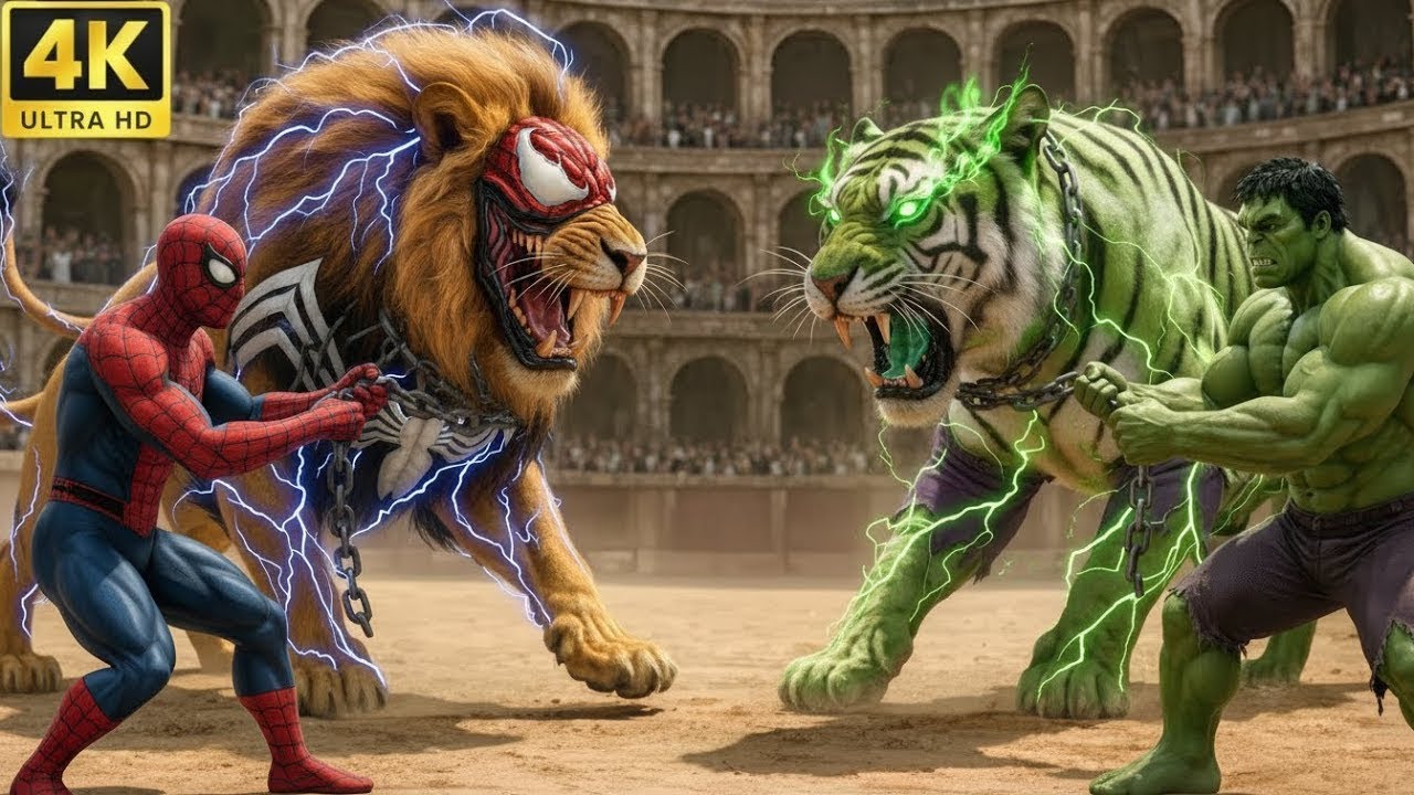 Spider-Man Lion vs Savage Hulk Tiger - Who is the Strongest Animal Superhero? ⚔️