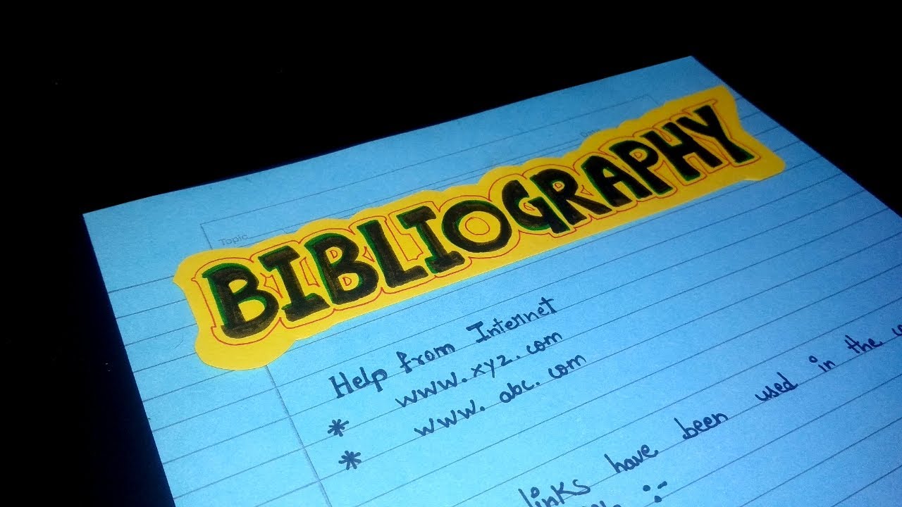 How to write Bibliography for Project File  How to make project  bibliography page