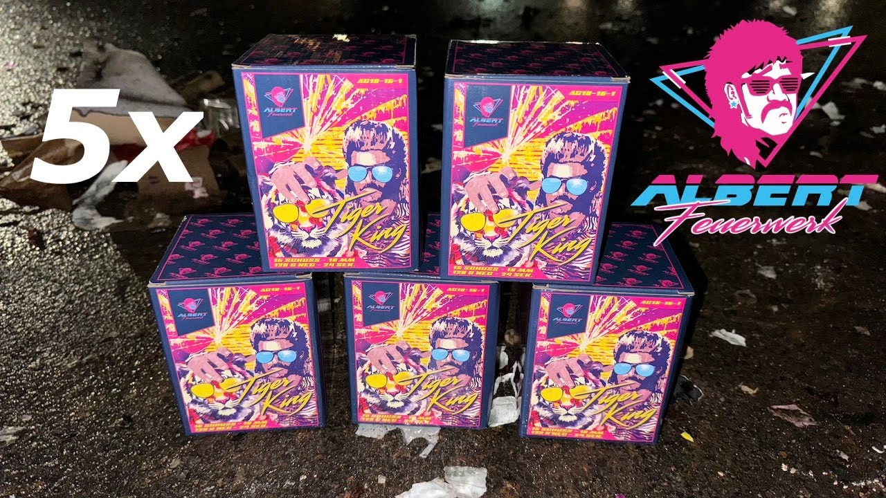 Albert Tiger King Batterie | 5 Stück auf Schlag | Funke Fireworks