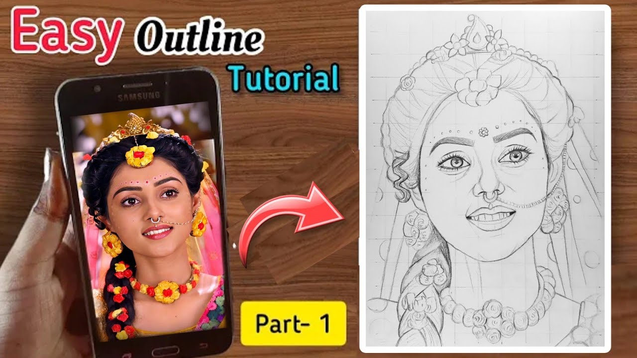 Mallika Singh as Radha Drawing , Radha ji Drawing with Doms colour pencils