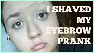 I SHAVED MY EYEBROW PRANK