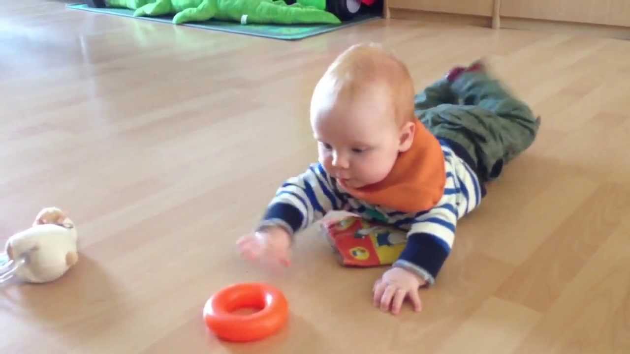 crawling at 5-months old 