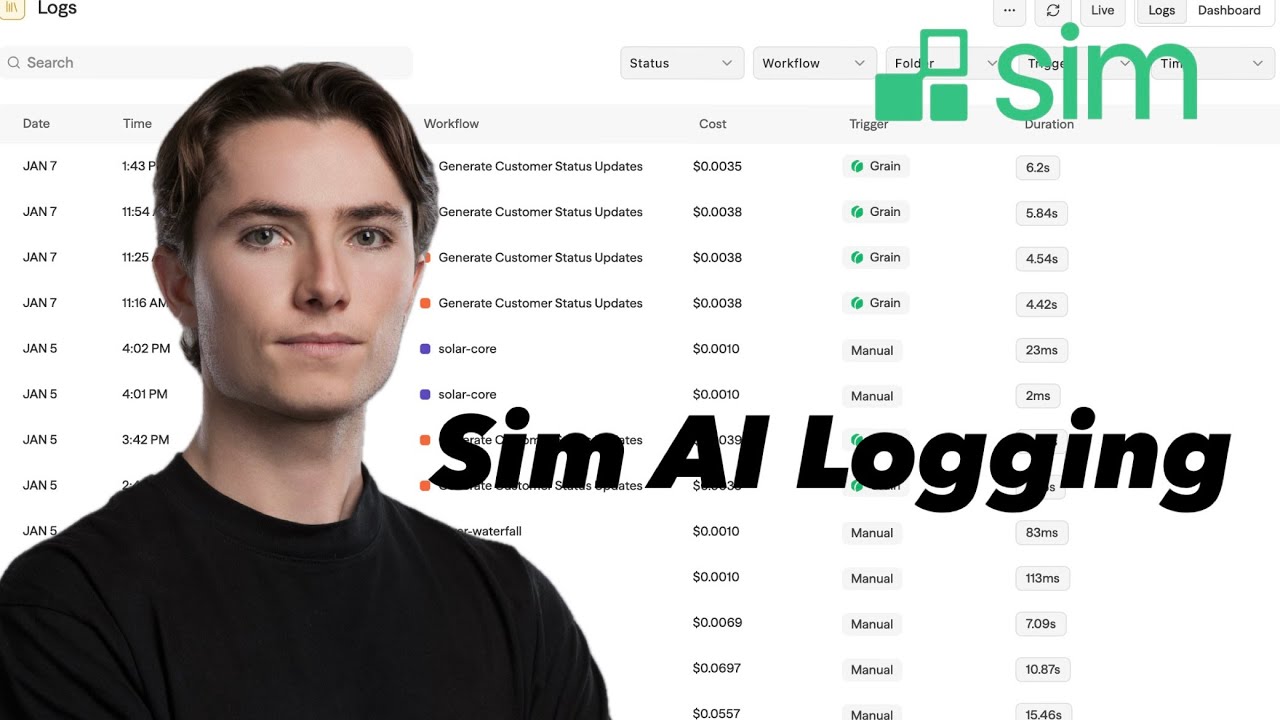 Sim AI Tutorial for Beginners: Workflow Logs