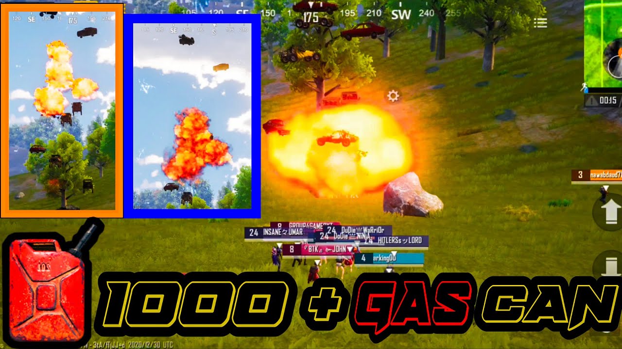 '' GAS CAN'' Blast WORLD RECORD in PUBG  |  PUBG FLYING CAR WITH GASCAN BLAST | Pubg gas can funny