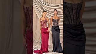 The Perfectour Nixie Corset And Claudette Maxi Skirt In Black & Burgundy