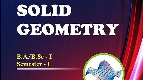 solid geometry chapter 6 solution exercise 6.1 and 6.2 #bsc #ba 1st semester maths