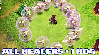 Clash Of Clans - 1 HOG + ALL HEALERS!!! (INSANE GAMEPLAY)