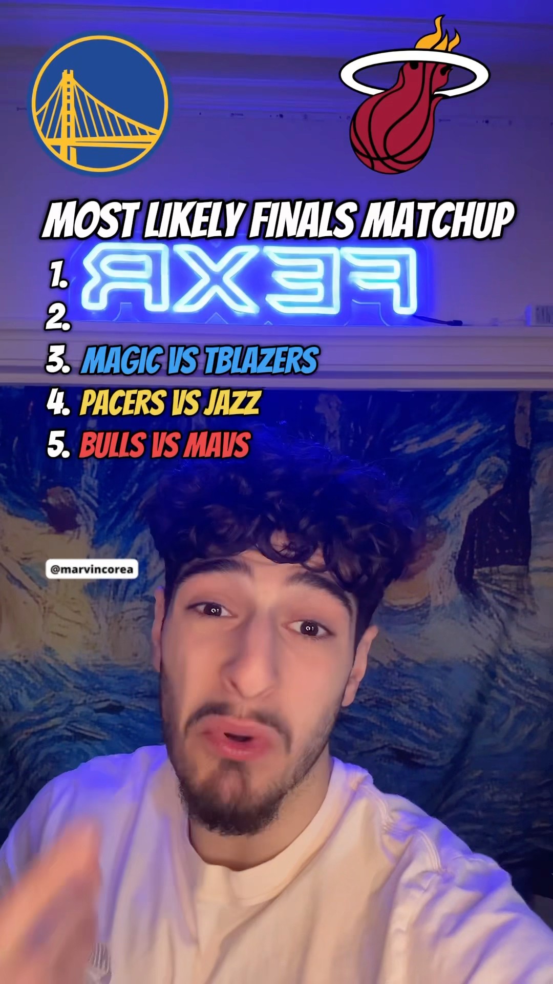 MOST LIKELY FINALS MATCHUP 2025? #nba #nuggets #heat #mavs #bulls #jokic #stephcurry #fexr
