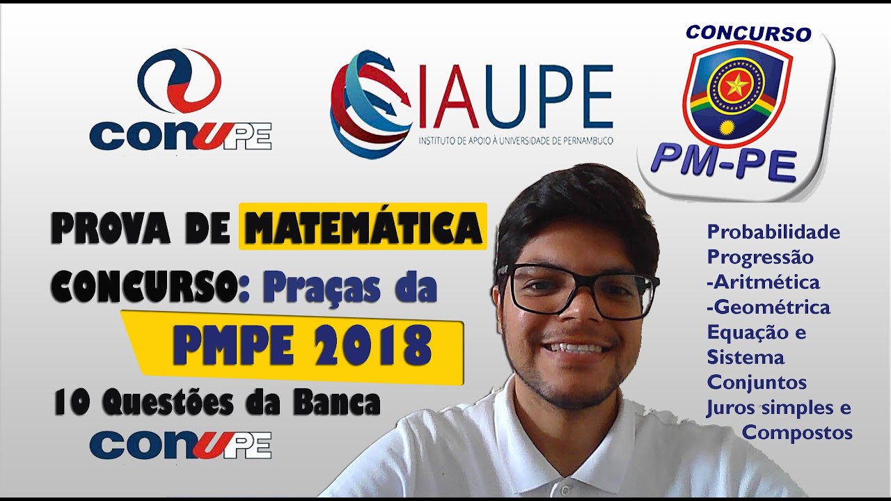 Prova de Praça da PMPE 2018 Banca UPENET/CONUPE/IAUPE - 10 QUESTÕES DE ...