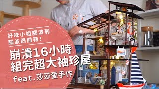 組到崩潰...超大袖珍屋開箱到組完！【腦波弱開箱】EP2