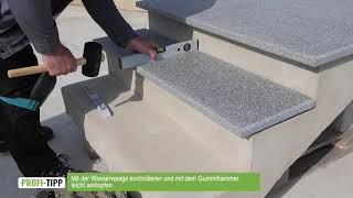 Häusler GesmbH Verarbeitungsvideo - Verlegung von Stufenplatten (Beton)