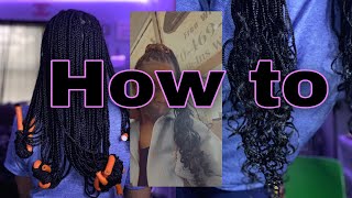 How to : Curl ends of box braids with flexi rods