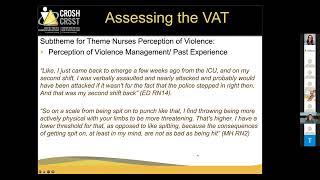 Assessing the reliability and validity of the Violence Assessment Tool (VAT)
