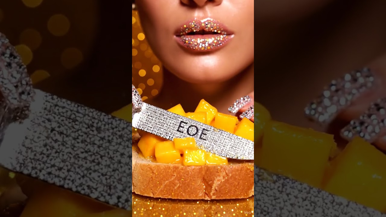 Golden Mango Smash ASMR 🥭💎 | Creamy Butter Spread with Diamond ‘EOE’ Knife  
