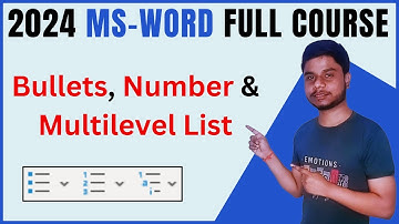 Bullets, Numbering & Multilevel List In MS Word | MS Word full course in Hindi | Word Complete Video