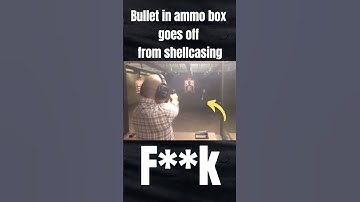 Bullet in ammo box goes off from shellcasing #thegunguy #viral #gunfails #firearmsafety
