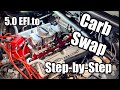 Stepbystep efi to carb swap  90 ford mustang gt foxbody