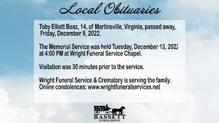 Obits for December 15, 2022