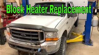 Ford 7.3 Powerstroke block heater replacement