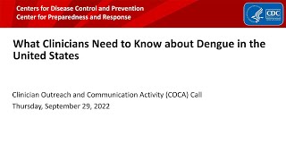 What Clinicians Need to Know about Dengue in the United States