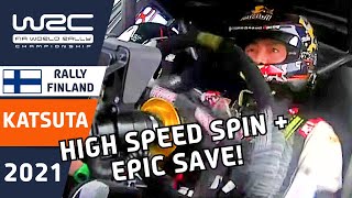 Takamoto Katsuta RALLY MISTAKE and SPIN in 6th Gear! : WRC Secto Rally Finland 2021