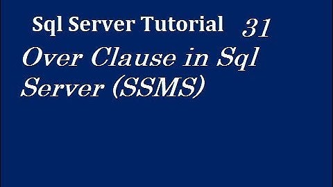 Over Clause in Sql Server
