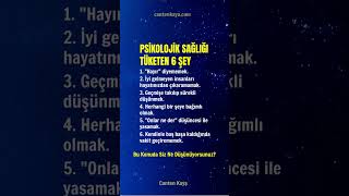 Psi̇koloji̇k Sağliği Tüketen 6 Şey Şkikoçu Canten Kaya Videoları