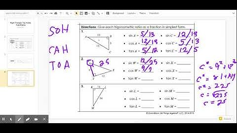 Right Triangle Trig Notes: Side Ratios - Google Slides