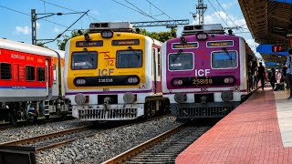 Multiple Indian ICF EMU+ Old Conversations EMU and Express Train Back to Back Sporting