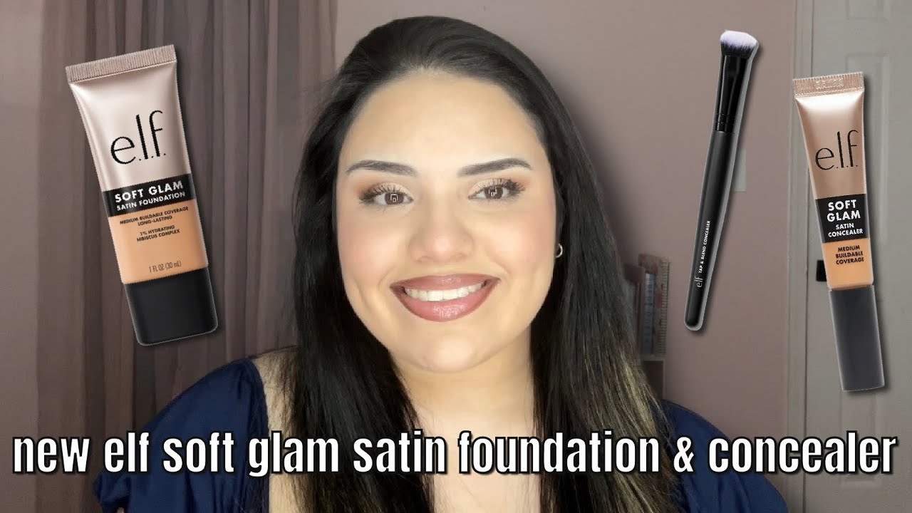 trying new elf soft glam satin foundation and concealer😍