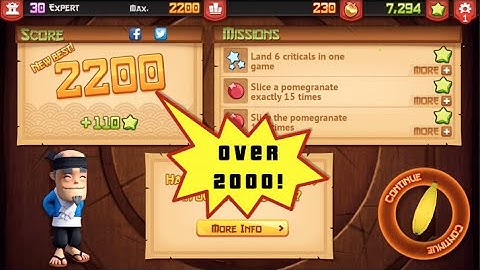 How to get over 2000 points in Fruit Ninja (Tips) (No hacks)