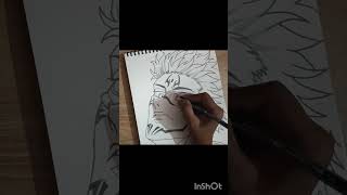 how to draw sukuna?? #art #drawing #music #shading #reels #anime #tranding #artist #viral #comment