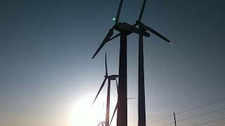 monstrous wind turbines near tehachapi California on the PCT 2022 super wind
