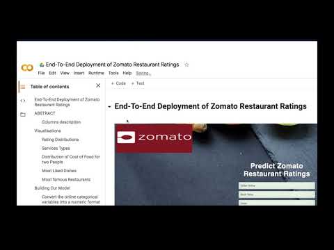 PART 2:FLASK(Dataset Intro)-End-to-End Machine Learning Project DEPLOYMENT Predict Restaurant Rating