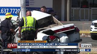 Driver critically hurt in crash in Las Vegas valley