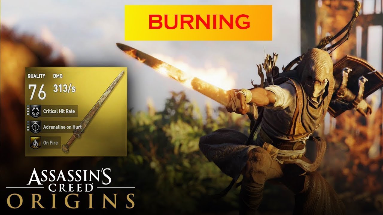 Assassins creed origins fire sword gameplay