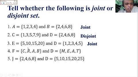 Joint and Disjoint Set