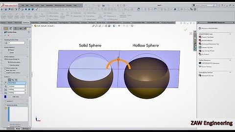 How to create hollow sphere and solid sphere (Solidworks)