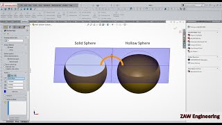 How to create hollow sphere and solid sphere (Solidworks)